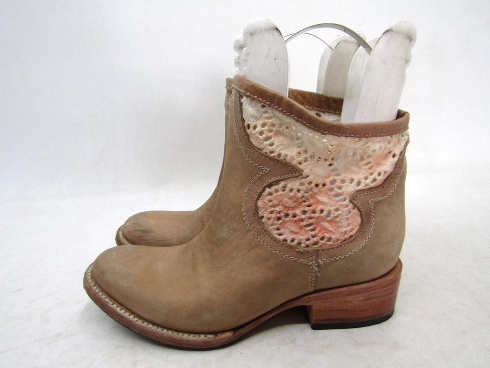 Freebird By Steven Womens Sz 6 M Brown Leather Lace Chelsea Ankle Boots Bootie
